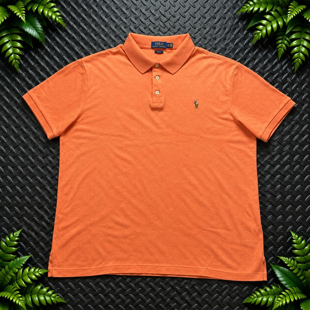 Ralph Lauren Orange Polo Shirt | Men’s Slim Fit XXL / 3718