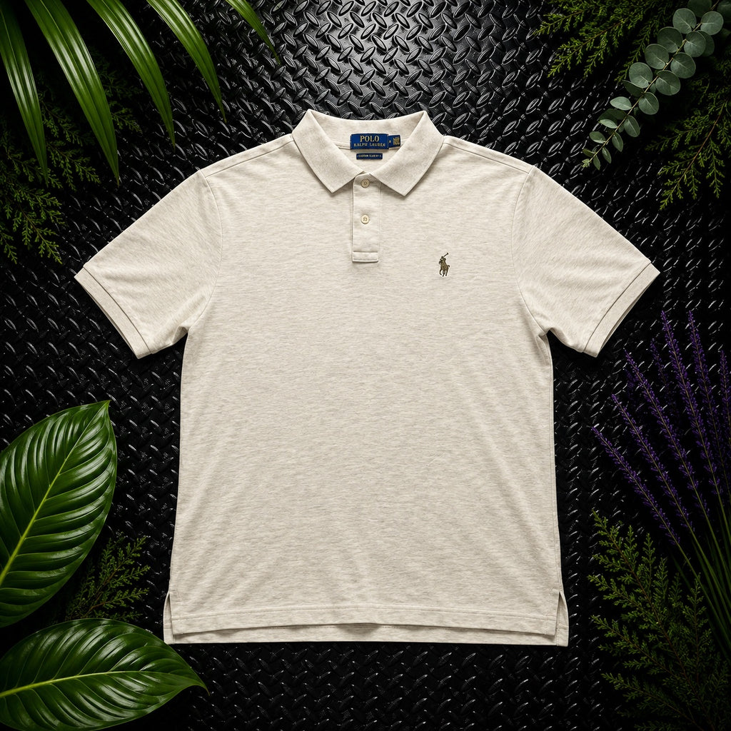 Ralph Lauren Beige Polo Shirt | Men’s Custom Slim Fit L / 2534
