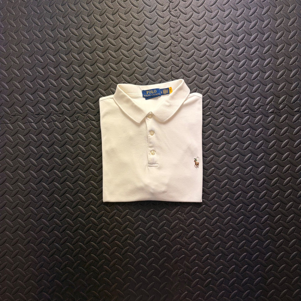 Ralph Lauren White Polo Shirt | Men’s Custom Slim Fit L / 3847