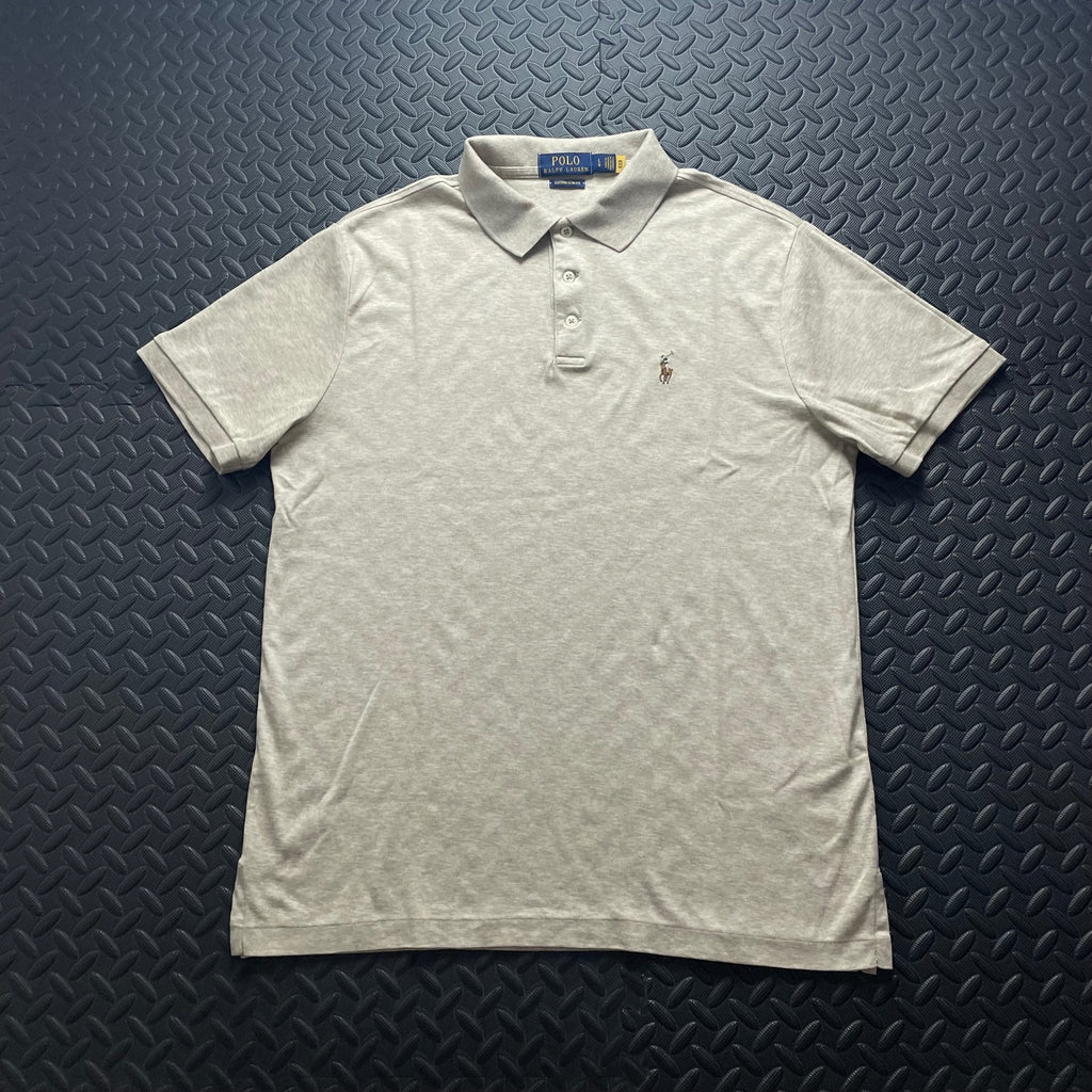 Ralph Lauren Beige Polo Shirt | Men’s Custom Slim Fit L / 3669