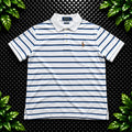 Ralph Lauren White Striped Polo Shirt | Men’s Custom Slim Fit L / 3759