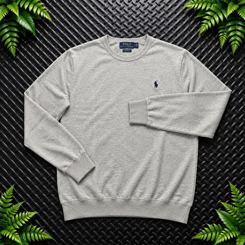 Ralph Lauren Grey Crewneck Jumper | Men’s Slim Fit L / 3686