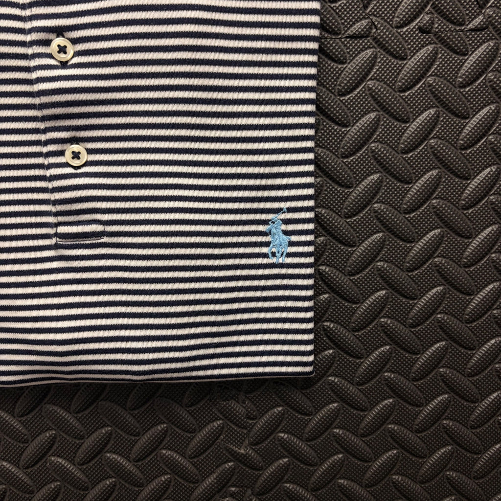 Ralph Lauren Navy Striped Polo Shirt | Men’s Classic Fit S / 3802