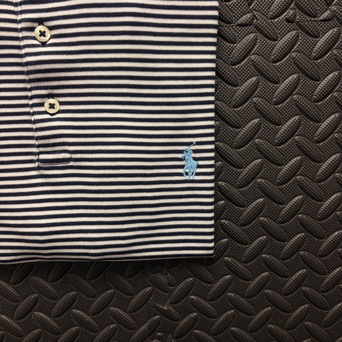 Ralph Lauren Navy Striped Polo Shirt | Men’s Classic Fit S / 3802