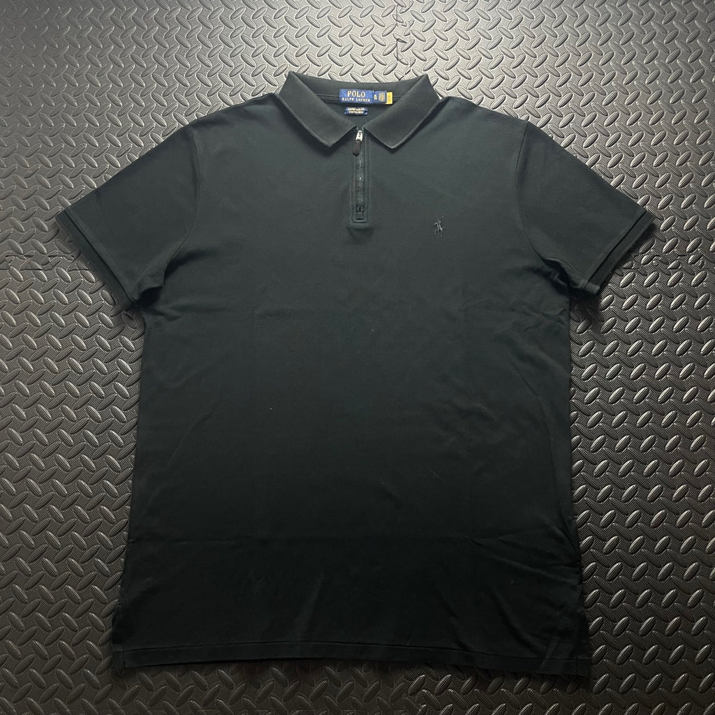 Ralph Lauren Black 1/4 Zip Polo Shirt | Men’s Custom Slim Fit XL / 3798